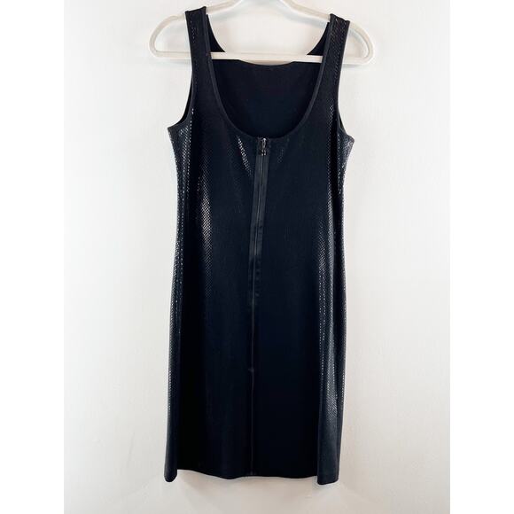 St. John Couture Wool Blend Sleeveless Scoop Neck Knit Shift Mini Dress Black 4 - Picture 7 of 7